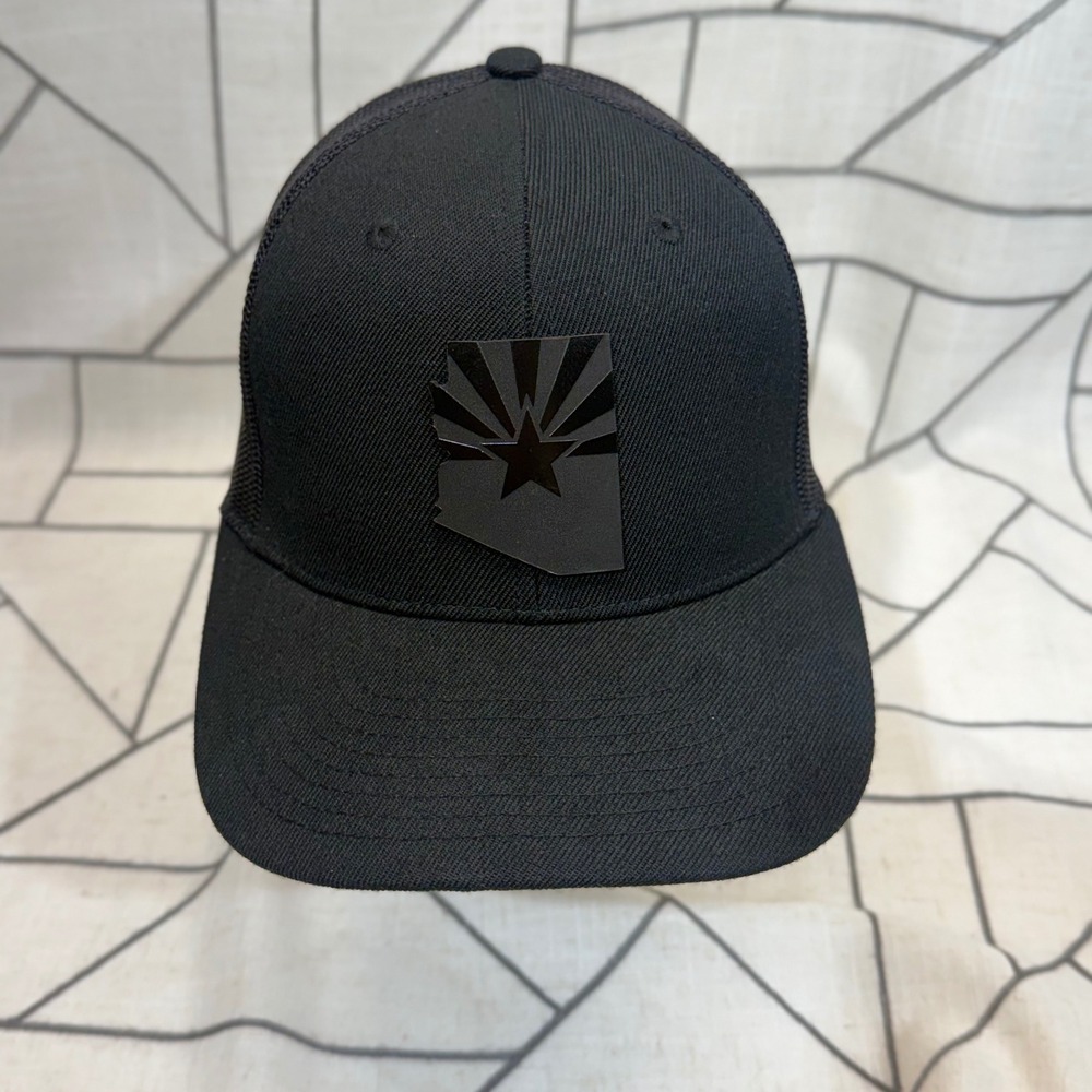 Branded Bills Trucker Hat OSFM Black Arizona State Flag Snapback Mesh Cap